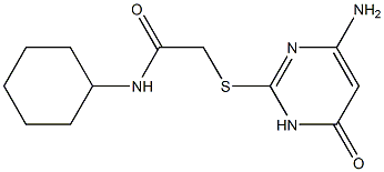 2-[(4-amino-6-oxo-1,6-dihydropyrimidin-2-yl)sulfanyl]-N-cyclohexylacetamide 구조식 이미지