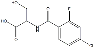 2-[(4-chloro-2-fluorophenyl)formamido]-3-hydroxypropanoic acid Structure