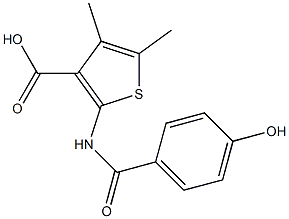 2-[(4-hydroxybenzene)amido]-4,5-dimethylthiophene-3-carboxylic acid Structure