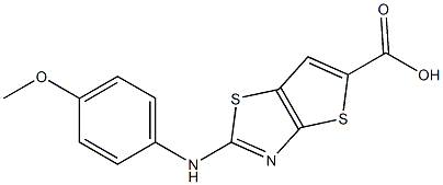 2-[(4-methoxyphenyl)amino]thieno[2,3-d][1,3]thiazole-5-carboxylic acid 구조식 이미지