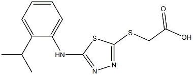 2-[(5-{[2-(propan-2-yl)phenyl]amino}-1,3,4-thiadiazol-2-yl)sulfanyl]acetic acid Structure