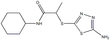 2-[(5-amino-1,3,4-thiadiazol-2-yl)sulfanyl]-N-cyclohexylpropanamide 구조식 이미지