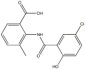 2-[(5-chloro-2-hydroxybenzene)amido]-3-methylbenzoic acid Structure