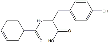 2-[(cyclohex-3-en-1-ylcarbonyl)amino]-3-(4-hydroxyphenyl)propanoic acid 구조식 이미지