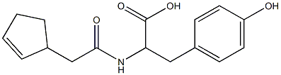 2-[(cyclopent-2-en-1-ylacetyl)amino]-3-(4-hydroxyphenyl)propanoic acid Structure