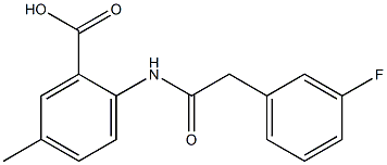 2-[2-(3-fluorophenyl)acetamido]-5-methylbenzoic acid 구조식 이미지