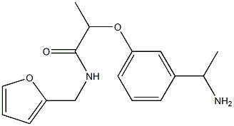 2-[3-(1-aminoethyl)phenoxy]-N-(furan-2-ylmethyl)propanamide 구조식 이미지