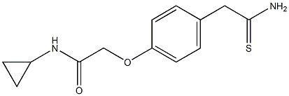 2-[4-(2-amino-2-thioxoethyl)phenoxy]-N-cyclopropylacetamide Structure