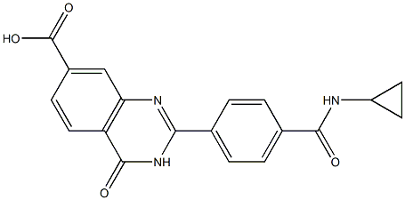 2-[4-(cyclopropylcarbamoyl)phenyl]-4-oxo-3,4-dihydroquinazoline-7-carboxylic acid Structure