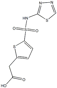2-[5-(1,3,4-thiadiazol-2-ylsulfamoyl)thiophen-2-yl]acetic acid Structure