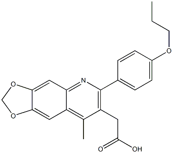 2-[8-methyl-6-(4-propoxyphenyl)-2H-[1,3]dioxolo[4,5-g]quinolin-7-yl]acetic acid 구조식 이미지