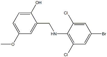2-{[(4-bromo-2,6-dichlorophenyl)amino]methyl}-4-methoxyphenol 구조식 이미지