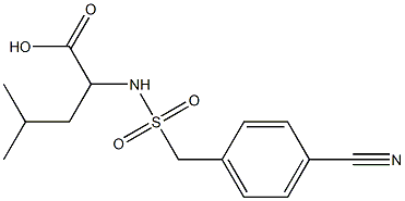 2-{[(4-cyanophenyl)methane]sulfonamido}-4-methylpentanoic acid 구조식 이미지