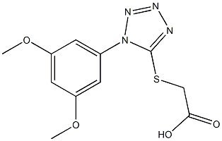 2-{[1-(3,5-dimethoxyphenyl)-1H-1,2,3,4-tetrazol-5-yl]sulfanyl}acetic acid 구조식 이미지