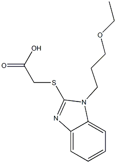 2-{[1-(3-ethoxypropyl)-1H-1,3-benzodiazol-2-yl]sulfanyl}acetic acid 구조식 이미지