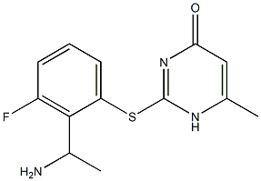 2-{[2-(1-aminoethyl)-3-fluorophenyl]sulfanyl}-6-methyl-1,4-dihydropyrimidin-4-one Structure