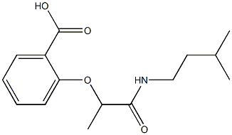 2-{1-[(3-methylbutyl)carbamoyl]ethoxy}benzoic acid Structure