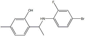 2-{1-[(4-bromo-2-fluorophenyl)amino]ethyl}-5-methylphenol Structure