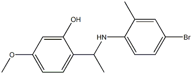 2-{1-[(4-bromo-2-methylphenyl)amino]ethyl}-5-methoxyphenol Structure