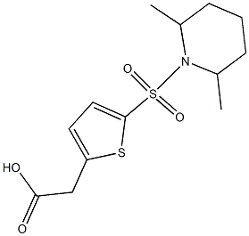 2-{5-[(2,6-dimethylpiperidine-1-)sulfonyl]thiophen-2-yl}acetic acid Structure