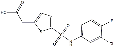 2-{5-[(3-chloro-4-fluorophenyl)sulfamoyl]thiophen-2-yl}acetic acid Structure