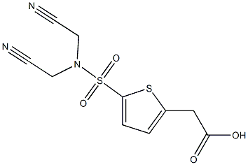 2-{5-[bis(cyanomethyl)sulfamoyl]thiophen-2-yl}acetic acid Structure