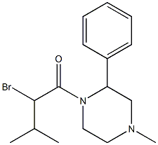 2-bromo-3-methyl-1-(4-methyl-2-phenylpiperazin-1-yl)butan-1-one Structure