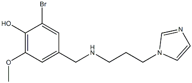 2-bromo-4-({[3-(1H-imidazol-1-yl)propyl]amino}methyl)-6-methoxyphenol 구조식 이미지