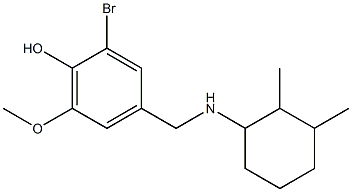 2-bromo-4-{[(2,3-dimethylcyclohexyl)amino]methyl}-6-methoxyphenol 구조식 이미지