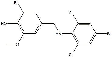 2-bromo-4-{[(4-bromo-2,6-dichlorophenyl)amino]methyl}-6-methoxyphenol Structure