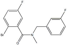 2-bromo-5-fluoro-N-[(3-fluorophenyl)methyl]-N-methylbenzamide 구조식 이미지