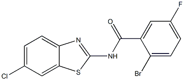 2-bromo-N-(6-chloro-1,3-benzothiazol-2-yl)-5-fluorobenzamide Structure