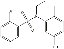 2-bromo-N-ethyl-N-(5-hydroxy-2-methylphenyl)benzene-1-sulfonamide 구조식 이미지