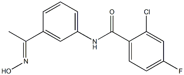 2-chloro-4-fluoro-N-{3-[1-(hydroxyimino)ethyl]phenyl}benzamide Structure