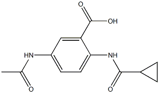2-cyclopropaneamido-5-acetamidobenzoic acid Structure
