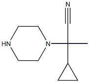 2-cyclopropyl-2-(piperazin-1-yl)propanenitrile Structure