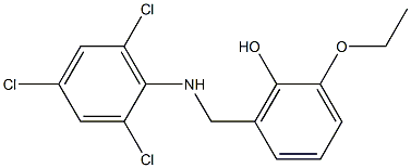 2-ethoxy-6-{[(2,4,6-trichlorophenyl)amino]methyl}phenol Structure