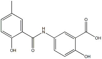 2-hydroxy-5-[(2-hydroxy-5-methylbenzene)amido]benzoic acid Structure