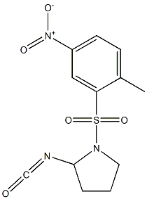 2-isocyanato-1-[(2-methyl-5-nitrobenzene)sulfonyl]pyrrolidine 구조식 이미지