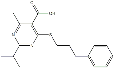 2-isopropyl-4-methyl-6-[(3-phenylpropyl)thio]pyrimidine-5-carboxylic acid Structure