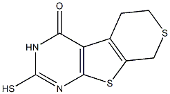 2-mercapto-3,5,6,8-tetrahydro-4H-thiopyrano[4',3':4,5]thieno[2,3-d]pyrimidin-4-one 구조식 이미지
