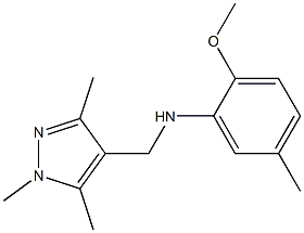 2-methoxy-5-methyl-N-[(1,3,5-trimethyl-1H-pyrazol-4-yl)methyl]aniline 구조식 이미지