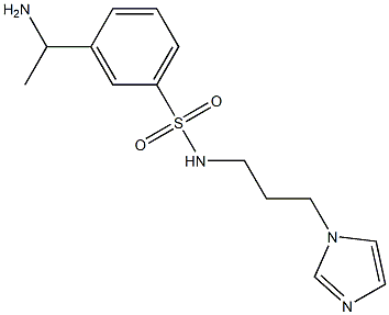 3-(1-aminoethyl)-N-[3-(1H-imidazol-1-yl)propyl]benzene-1-sulfonamide 구조식 이미지