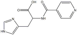 3-(1H-imidazol-4-yl)-2-(isonicotinoylamino)propanoic acid 구조식 이미지