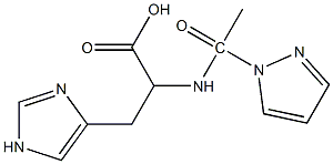 3-(1H-imidazol-4-yl)-2-[1-(1H-pyrazol-1-yl)acetamido]propanoic acid 구조식 이미지