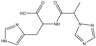 3-(1H-imidazol-4-yl)-2-[2-(1H-1,2,4-triazol-1-yl)propanamido]propanoic acid Structure