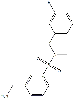 3-(aminomethyl)-N-[(3-fluorophenyl)methyl]-N-methylbenzene-1-sulfonamide 구조식 이미지