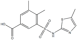 3,4-dimethyl-5-[(5-methyl-1,3-thiazol-2-yl)sulfamoyl]benzoic acid 구조식 이미지