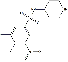 3,4-dimethyl-5-nitro-N-(piperidin-4-yl)benzene-1-sulfonamide 구조식 이미지