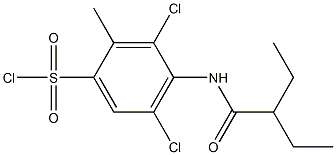 3,5-dichloro-4-(2-ethylbutanamido)-2-methylbenzene-1-sulfonyl chloride 구조식 이미지